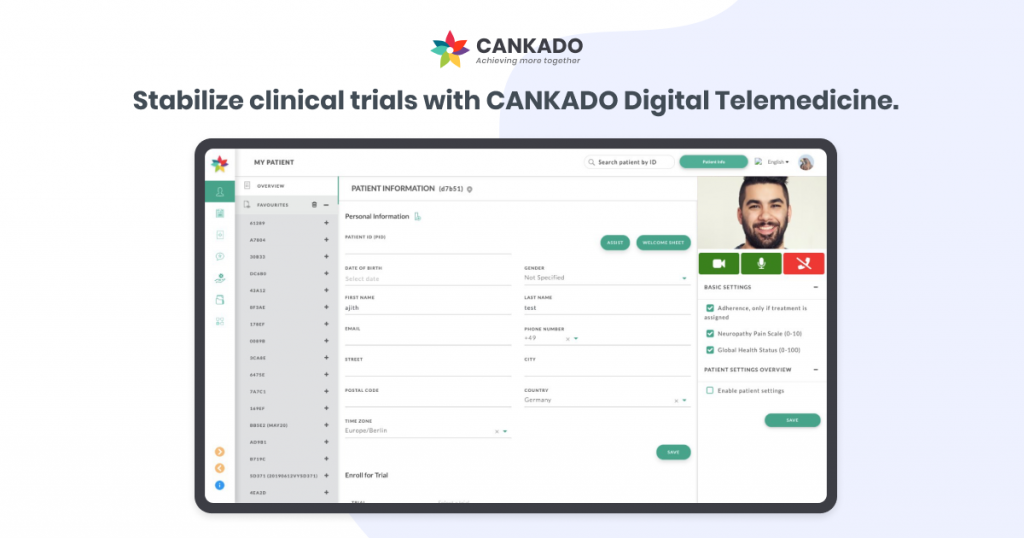 Stabilize clinical trials with CANKADO Digital Telemedicine.